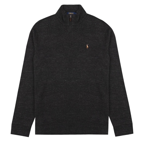 Polo Ralph Lauren Estate Rib Half-Zip Pullover Sz Large in Charcoal Grey - Picture 2 of 10